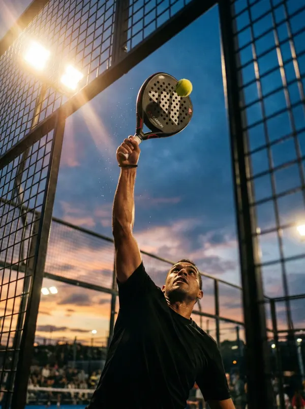 Padel kortu ve oyuncular
